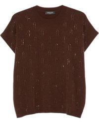 Fabiana Filippi - Bead-Embellished Short-Sleeve Sweater - Lyst