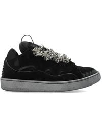 Lanvin - Curb Chain-Embellished Leather Sneakers - Lyst