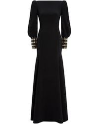 Jenny Packham - Verziertes Maxikleid Mit Puffärmeln - Lyst
