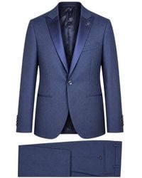 Luigi Bianchi - Diamond-Patterned Peak-Lapel Suit - Lyst