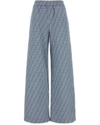 Fendi - Ff-logo Wide-leg Trousers - Lyst