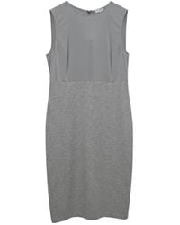 Brunello Cucinelli - Two-Tone Sleeveless Midi Dress - Lyst