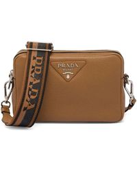 Prada - Borsa A Tracolla Con Placca Logo - Lyst