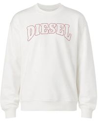 DIESEL - Logo-Embroidered Crew-Neck Sweatshirt - Lyst
