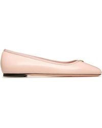 Bally - Emblem-Plaque Leather Ballerina Shoes - Lyst