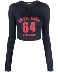 DSquared² - Logo-Print Long-Sleeve Sweatshirt - Lyst