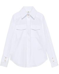 Elisabetta Franchi - Logo-Button Flap-Pocket Shirt - Lyst