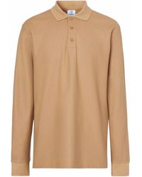 Burberry - Long-sleeve Monogram-motif Cotton Piqué Polo Shirt - Lyst