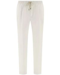 BOGGI - City Drawstring Linen Trousers - Lyst