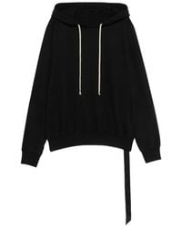 Rick Owens - Hooded Cotton Sweatshirt With Ribbed Cuffs And Hem - Lyst