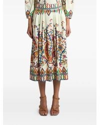 Etro - Jupe Mi-Longue Plissée À Fleurs - Lyst