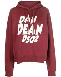 DSquared² - Logo-Print Drawstring Hoodie - Lyst