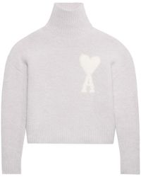 Ami Paris - Ami De Coeur High Neck Jumper - Lyst