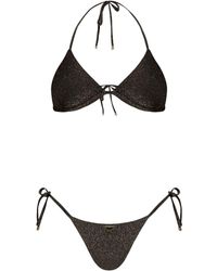 Emporio Armani - Metallic Bikini Met Logoplakkaat - Lyst