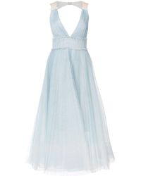Marchesa notte Pleated ombré gown - Blu