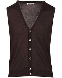 Al Duca d'Aosta - Button-Up Sleeveless Knitted Cashmere Vest - Lyst