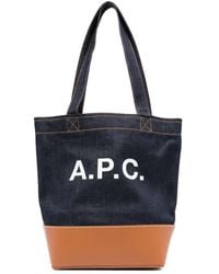 A.P.C. - Denim Cowhide Handbag - Lyst