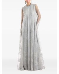 Gemy Maalouf - Embroidered Lace-Overlay Dress - Lyst
