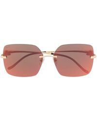 Cartier - Rimless Square-frame Sunglasses - Lyst