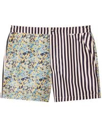 Paul Smith - Floral Stripe Print Swim Shorts - Lyst