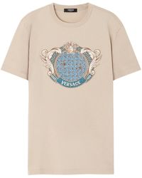 Versace - Starfish Blason Crystal-embellished T-shirt - Lyst