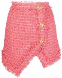 Balmain - Textured-Tweed Mini Skirt - Lyst