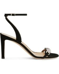Giuseppe Zanotti - 85Mm Thais Crystal-Embellished Suede Sandals - Lyst