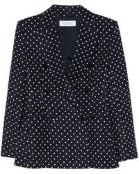 Max Mara - Blazer Croisé À Pois En Jersey Coloris Outremer - Lyst