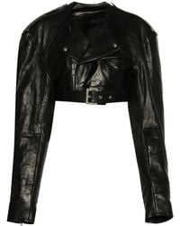Rick Owens - Crop Biker Jacket Without Collar - Lyst