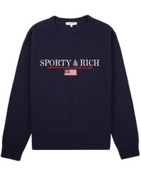 Sporty & Rich - S&R Nautical Crewneck Graphic Sweatshirt - Lyst