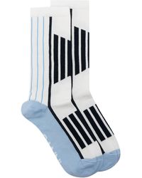 Ganni - Striped Ribbed Socks - Lyst