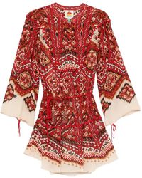 FARM Rio - Geometric-Pattern Mini Dress - Lyst