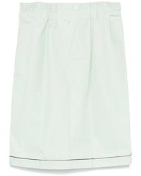 Prada - Midi-Rok Met Elastische Taille En Krijtstreep - Lyst