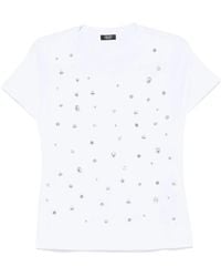 Liu Jo - Crystal-Embellished T-Shirt - Lyst