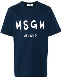 MSGM - T-shirt à logo imprimé - Lyst