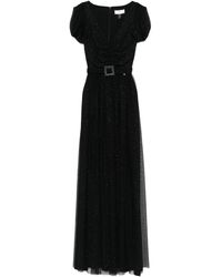 Nissa - Pleated Glittered Tulle Maxi Dress - Lyst