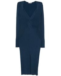 Patrizia Pepe - Crossover Knit Midi Dress - Lyst