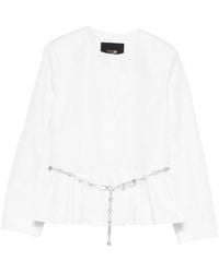 Maje - Cropped Jacket With Jewelled Belt - Lyst