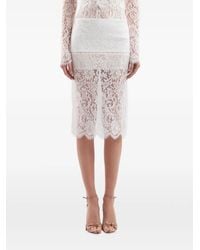 IMROSKA - Floral-Lace Pencil Midi Skirt - Lyst