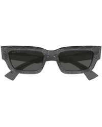 Gucci - Eckige Sonnenbrille Mit Logo-Print - Lyst