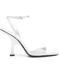 The Attico - Gg 95Mm Metallic Leather Sandals - Lyst