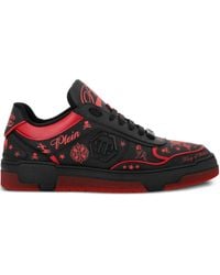 Philipp Plein - Nappa Leather Low Top Sneakers All-Over Plein - Lyst