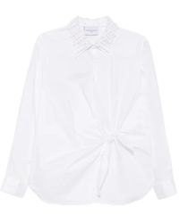 Isabelle Blanche - Bead-Embellished Knot-Detail Shirt - Lyst