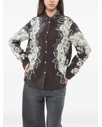 P.A.R.O.S.H. - Floral-Print Asymmetric Shirt - Lyst