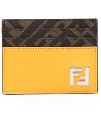 Fendi - Ff Logo-plaque Leather Cardholder - Lyst