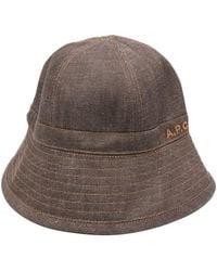 A.P.C. - Le Bob Logo-Embroidered Bucket Hat - Lyst