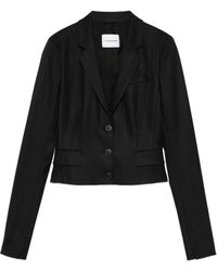 ANDAMANE - Pinstripe Cropped Jacket - Lyst