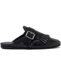 SCAROSSO - Gaia Fringed Studded Mules - Lyst