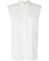 SOLOTRE - Chemise Sans Manches À Col Officier - Lyst
