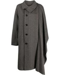 Y's Yohji Yamamoto - Manteau Asymétrique À Motif De Chevrons - Lyst